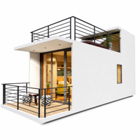Maison préfabriquée élégante et moderne, mini-maison ADU à deux étages, maison modulaire en conteneur, espace de vie résidentiel portable, bureau, cabane, hôtel, centre commercial
