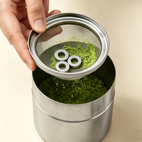 Wadah Penyimpanan Bubuk Matcha Kedap Udara Premium dari Baja Tahan Karat 304 dengan Sendok Penyaring, Merek Kustom Grosir WELAND