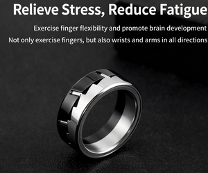 Clicking Gear <b>Fidget</b> <b>Ring</b> for Men, Stainless Steel Rotating Spinner <b>Ring</b> with Sound, Tactile <b>Anxiety</b> Relief Geometric Band <b>Ring</b> - Product Image 5