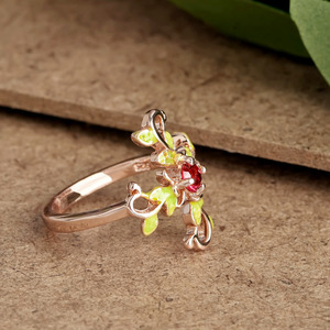 Anello Floreale a Forma di Ramo d'Albero per Donne, Gioielli di Moda Creativi e Scintillanti, Vendita all'Ingrosso - Product Image 4