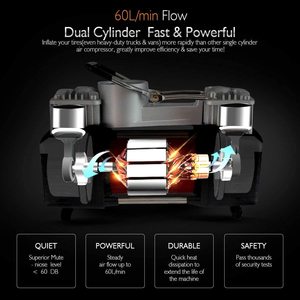 12v <strong>Car</strong> Air Compressor Heavy Duty Double Cylinder Tyre Inflator Air <strong>Blower</strong> for <strong>Car</strong> - Product Image 5
