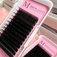 Extensions de cils en PBT coréen de qualité supérieure, effet cachemire, volume noir mat, en forme d'éventail, aspect velours fausse fourrure de vison, emballage personnalisé