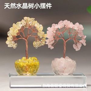 Mini ornement d'arbre en cristal vert, 6 cm de largeur, 9 cm de hauteur, décoration artisanale pour la maison, cadeau pour le bureau - Product Image 4