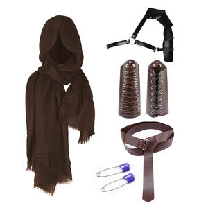 Costume Cosplay vintage pour hommes chevalier médiéval cape à capuche écharpe ceinture Renaissance protège-poignets accessoires d'Halloween accessoire - Product Image 6