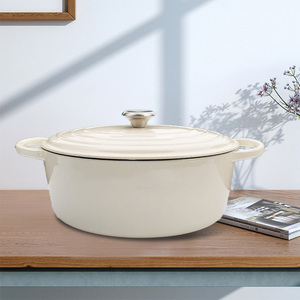 Cocotte <span class=keywords><strong>en</strong></span> <span class=keywords><strong>Fonte</strong></span> Émaillée Très Vendue, Batterie de Cuisine <span class=keywords><strong>en</strong></span> <span class=keywords><strong>Fonte</strong></span>, Faitout Peu Profond Grand Volume avec Couvercle - Product Image 4