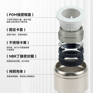 Conector Neumático Rápido Sayu POC8-02, Cobre Niquelado, Acoplador Recto Hexagonal Interno 4-M5 - Product Image 1