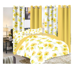 Bán Buôn Siêu Thị Chất Lượng In 8 Mảnh Tấm Ga Giường Set Với Rèm Cửa 100gsm Sợi Nhỏ Mềm Bộ Đồ Giường Set Với Rèm Cửa - Product Image 2