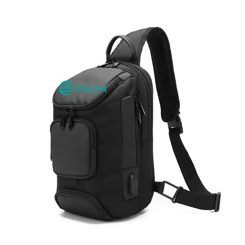 FULIYA Stilvolle USB-Ladeans chluss Cross body Brusttasche Outdoor-Reisetasche für Herren
