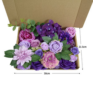 Flores artificiales cabeza de seda gran oferta varios patrones de flores conjunto de caja combinada DIY decoraciones de ducha de boda conjunto de flores de imitación - Product Image 4