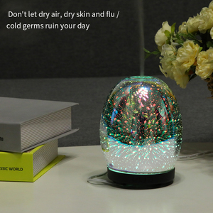 Thủy tinh đầy màu sắc Diffusor nhà <span class=keywords><strong>fragance</strong></span> mùi hương tinh dầu diffuseur LED chiếu sáng độ ẩm khuếch tán hương thơm với 7 màu đèn - Product Image 3