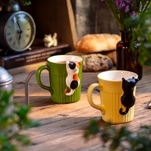 Ensemble de tasses et plateaux en céramique de style <span class=keywords><strong>dessert</strong></span> créatif avec détails de paillettes - Compatible lave-vaisselle et micro-ondes - Marque EHG - Pour la maison, les cafés et les cadeaux - Product Image 3