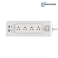 Bloc multiprise de bureau USB-C avec interrupteur, station de charge, 4 prises et 4 ports USB-A, rallonge de table avec 2 prises