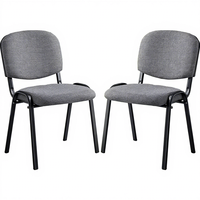 Chaises empilables bon marché pour salle de conférence, vente en gros, meubles de bureau, chaises de réunion, chaises de visiteurs en tissu gris
