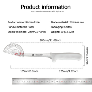 High-quality stainless steel boneless cutting <b>knife</b> with anti-slip PP <b>handle</b> for commercial meat, poultry and beef cutting - Product Image 4