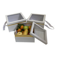 Boîte cadeau de fruits et de fleurs à fenêtre carrée, Boîte à fleurs éternelles, Boîte cadeau portable