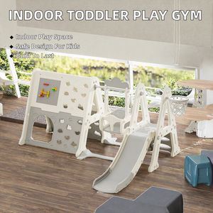 Aire de jeux d'éveil durable en plastique pour enfants, toboggan et structure d'escalade, pour la maternelle et les tout-petits, sécurisée, pour l'intérieur et l'extérieur - Product Image 2