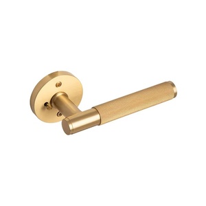<strong>Matte</strong> <strong>Black</strong>/Gold Knurled <strong>Door</strong> Handle Lock Set for Interior <strong>Door</strong> High Quality Luxury Passage Lever Knurled <strong>Door</strong> <strong>Knob</strong> - Product Image 1