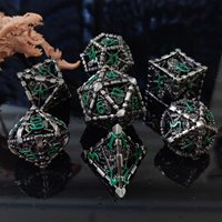 Dés creux de dieu de la mort, dés de zombie, ensemble de dés creux en métal ensemble de dés Cthulhu pour accessoires de jeux de table du MDN