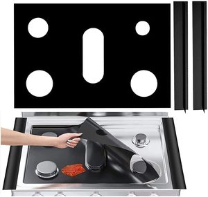 Revêtement de cuisinière anti-adhésif réutilisable avec 2 pièces de 21 pouces de protection de cuisinière <span class=keywords><strong>lavable</strong></span> résistant à la chaleur protecteurs de cuisinière à gaz - Product Image 1