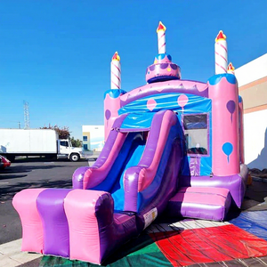 Castillo inflable con tobogán para niños, ideal para fiestas de cumpleaños, venta al por mayor. - Product Image 1