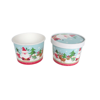 Tasse à crème glacée noire jetable à mur unique de 4oz Nouveau design Bol en papier glacé pour crème glacée à emporter