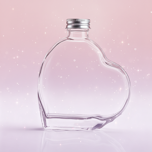 Botellas de Vidrio Transparentes en Forma de Corazón de 200 ml, Botellas Vacías con Forma de Corazón, Botellas de los Deseos para Recuerdos de Boda - Product Image 1