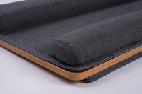 Plateau pour ordinateur portable pliable et portable, multifonctionnel, en métal et MDF, avec coussin réglable, support de téléphone et surface en PVC