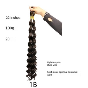 Treccia africana di colore naturale uncinetto capelli profondi alla rinfusa produttori all'ingrosso di Shandong ad alta temperatura filo sintetico parrucca - Product Image 3