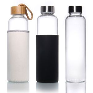 Custom Wholesale BPA Free Large Size <b>Sport</b> Glass Water Juice <b>Bottle</b> with Leak-Proof Stainless Steel Lid and Sleeve - Product Image 4