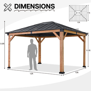 ABCCANOPY Patio extérieur 11x13 cadre en <span class=keywords><strong>bois</strong></span> jardin Gazebo à toit rigide avec crochet pour plafond Gazebo de patio en <span class=keywords><strong>bois</strong></span> massif Tonnelle de Jardin - Product Image 3