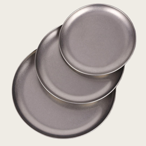 Bandeja redonda de acero inoxidable 304 de 7 pulgadas pulida mate, cargador de comedor Retro, plato, restaurante, vajilla de estilo coreano - Product Image 4