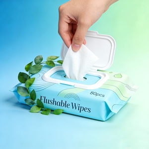Lingettes pour bidet ménager OEM, eau ultra <span class=keywords><strong>pure</strong></span>, additif non alcoolisé, 60GSM, non tissées, <span class=keywords><strong>extra</strong></span> larges, épaisses, jetables dans les toilettes - Product Image 3