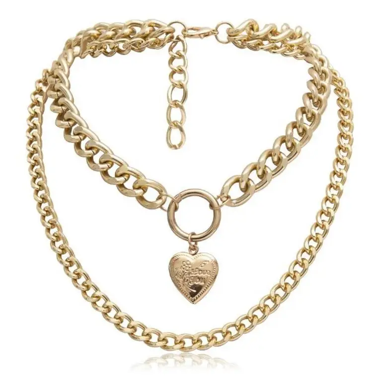 High Quality Chunky Heart Locket Necklace Chain Ladies Simple Heart Pendant Necklace Stainless Steel Gold Silver Plated Choker