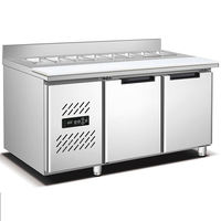 Table de préparation en acier inoxydable de qualité professionnelle Réfrigérateur Refroidissement stable Idéal pour la cuisine d'hôtel Service de traiteur et préparation centralisée