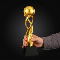 Trophée globe en résine personnalisé, nouveau design, haute qualité, avec support en verre cristal noir pour cérémonie - Vente flash