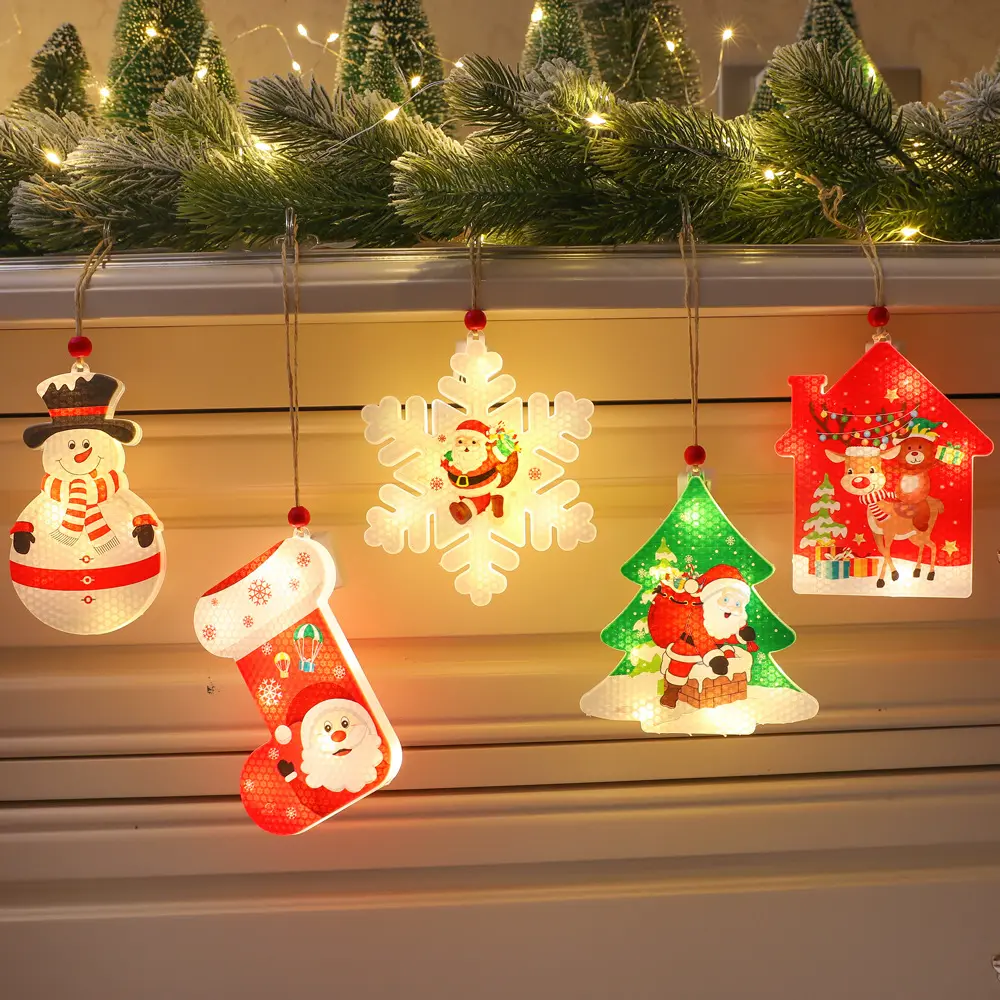 Christmas Tree Decorations Led Lights Christmas Ornament Xmas Decoration Hanging Pendant Christmas Lights