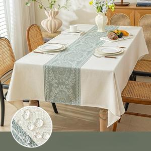 <span class=keywords><strong>Mantel</strong></span> de mesa de comedor de algodón y poliéster bordado 3D Natural personalizable, <span class=keywords><strong>mantel</strong></span> impermeable rectangular, <span class=keywords><strong>mantel</strong></span> con borlas - Product Image 4