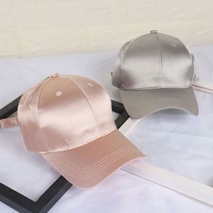 Fashion 6 Panels Cheap Custom <b>Plain</b> Satin Baseball <b>Caps</b> - Product Image 2