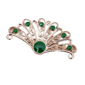 ขายส่งจียงซี(07375) ทองแดงชุบ 6 ชั้นเคลือบสี ขนาด 29*55 มม. ลายดอกไม้และลายเส้น สำหรับเครื่องประดับศีรษะสไตล์โบราณ - Product Image 3