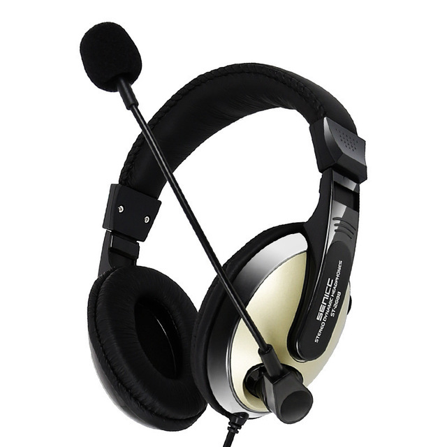 Long-Wear Comfortable Soundli ST2688 Over-ear Headphones Wired Dual Plug Button Control Volume Control English Listen Computer
