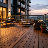 Planches de terrasse en WPC résistantes aux UV, antidérapantes, pour terrasse extérieure