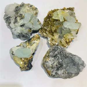 Groothandel Natuurlijke Genezing Ruwe Mica Minerale Specimen Symbiotische Specimen Van Aquamarijn