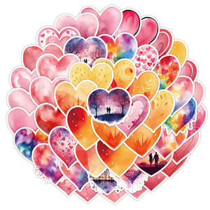 Autocollants Cœur Saint-Valentin Multi-Designs, Décalcomanies en Vinyle Imperméables pour Ordinateur Portable, Téléphone, <span class=keywords><strong>Tablette</strong></span>, Autocollants Mignons pour Scrapbooking et Journal - Product Image 3