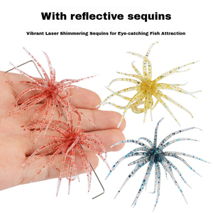 Leurres souples flottants en forme d'ormeau de mer, appâts en TPE haute élasticité, jigs scintillants, leurres artificiels pour eau salée - Product Image 4