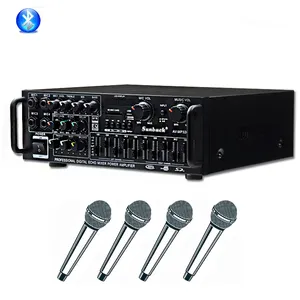 Bester 2-Kanal-4-Mikrofon-Eingang Heimauto Karaoke-Bass Stereo-Echo-Subwoofer USB-Power-Sound-Mixer Voice Professional Audio-Verstärker