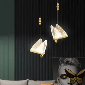 Modern LED Creative Butterfly Pendant Lights Lighting Bedside Hanging Lamp Living Room Hanging Lamp Dining Table Light Fixtures