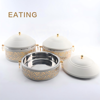 Plat de service isotherme en métal, fait main, design de créateur, forme ronde, 3,5L/4,5L/5,5L, pour maintien au chaud des aliments, vente en gros