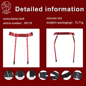 JINZHU Nouvelles basques rouges en polyester, élastiques, polyvalentes, uniques, élégantes, cool et audacieuses, pour <span class=keywords><strong>porte</strong></span>-jarretelles - Product Image 3