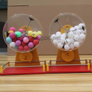 เครื่องเขย่าลูกบอลสองสี 50 ลูก สำหรับเทเบิลเทนนิส แบบใช้มือ พร้อมเอฟเฟกต์แสงระยิบระยับ ทำจากไม้ ใช้เป็นเครื่องเขย่าลูกบิงโกแบบตั้งโต๊ะ - Product Image 2