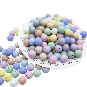 High Quality Round silicone teething beads baby teether beads Soft Food Grade 15mm other loose silicone chew beads wholesale